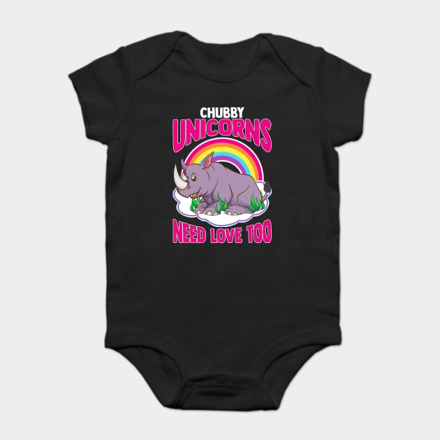 Chubby Unicorns need love too Baby Bodysuit by creative